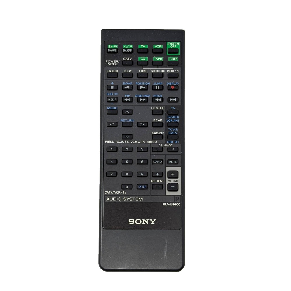 Sony RM-U5600 Audio System Remote Control Tested CATV VCR TV Black